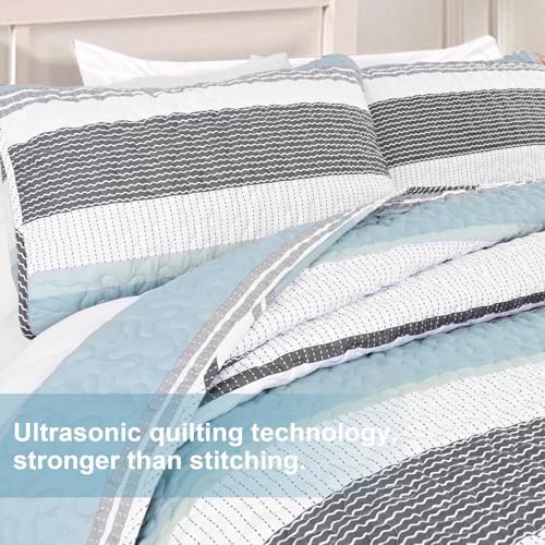 Siyaluens King Size Quilt Set - Sage Green 106x96