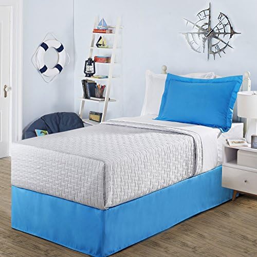 FRESH IDEAS Kids Twin Bed Skirt - Blue 14 Drop