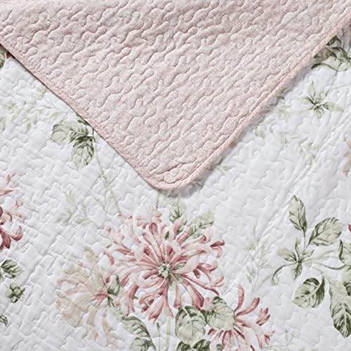 Laura Ashley Queen Quilt Set Honeysuckle Pink