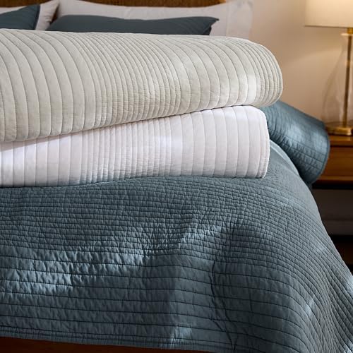 Palassio Striped Beige Cotton Quilt Cal King Set