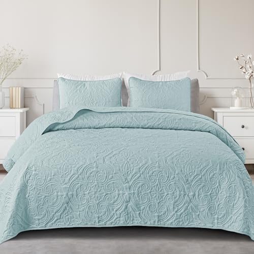 Exclusivo Mezcla Quilt Set Twin Size - Light Blue