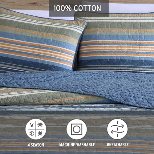 Eddie Bauer Queen Quilt Set - Reversible Cotton Bedding with Matching Shams