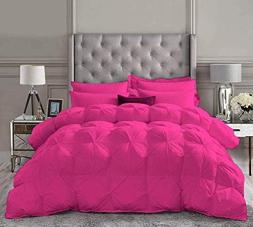 HR Decor 3 Piece Pinch Pleated Comforter Set