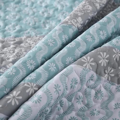Cottolester Boho Striped Quilt Set Full Size 78x90 3 Pieces
