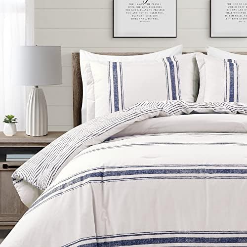 Lush Decor Farmhouse Stripe Reversible Comforter Set