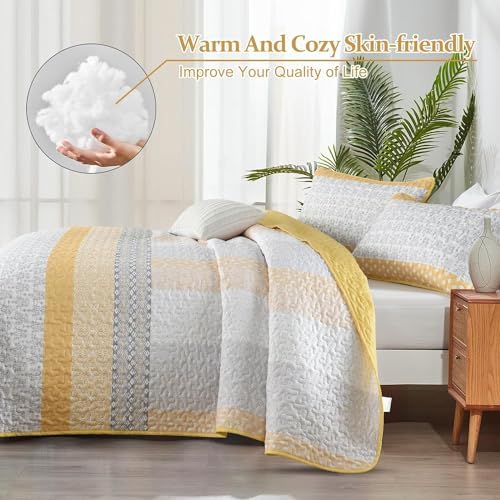 WONGS BEDDING Boho Stripe Quilt Set 3 Piece Full Size