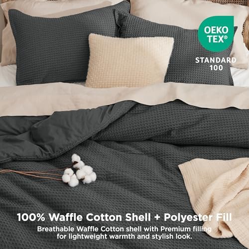 Bedsure Waffle Comforter Set California King