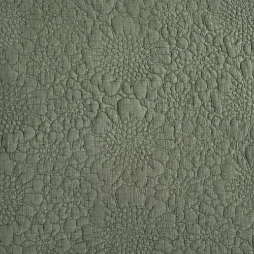 Texture Looms Cotton Quilt Set Queen Size Olive