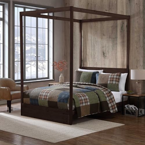 Eddie Bauer King Quilt Set - Classic Patchwork Green