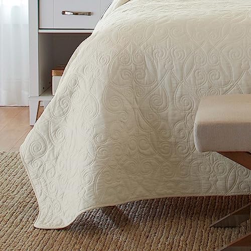 Laura Ashley Felicity Quilt Set King Ivory