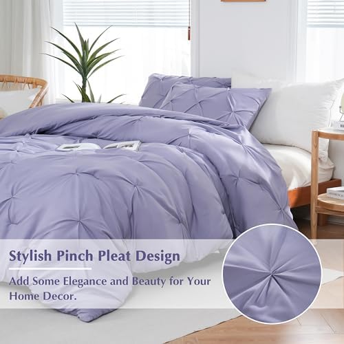 DOWNCOOL Comforter Set - Lavender Purple 3 Piece Bedding