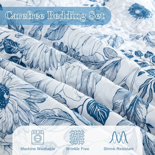 Drucon King Size Floral Quilt Set 3 Pieces