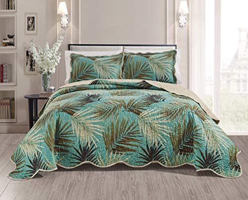 Masterplay 3-Piece Tropical Palm Leaf Quilt Set