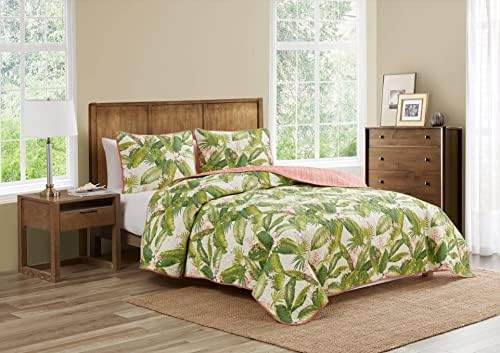 Tommy Bahama Queen Quilt Set - Reversible Cotton Bedding with Shams