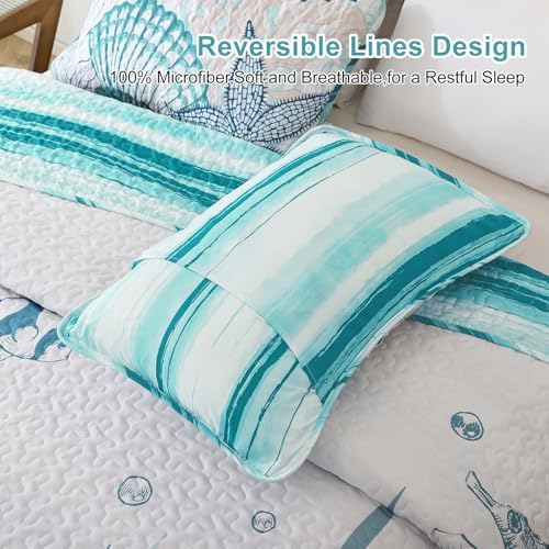 Coastal Quilts King Size 3 Piece Bedding Set