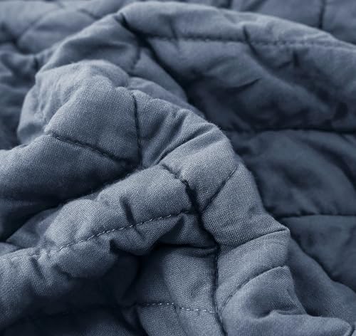 Palassio Blue Cotton Quilt Set King Size with Pillow Shams