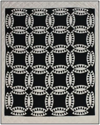 Patch Magic Black and White Wedding Ring Twin Quilt Set