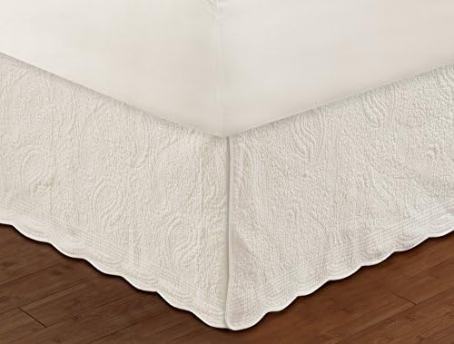 Greenland Home Paisley Quilted Bed Skirt Ivory Full 1
