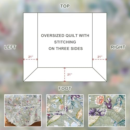Sanracie 100 Cotton Oversized King Quilt Set 3Pcs