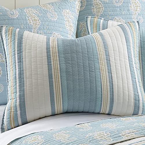Levtex Home Blue Maui Quilt Set - Striped Coastal Design