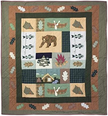 Patch Magic Quilts Queen Set - 4 Piece with Quilt Pillow Shams Bed Skirt