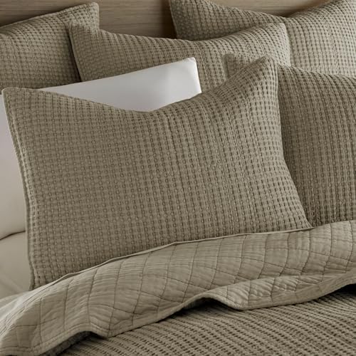 Levtex Home Mills Waffle Twin Quilt Set Taupe 1