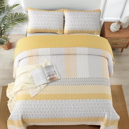WONGS BEDDING Boho Stripe Quilt Set 3 Piece Full Size