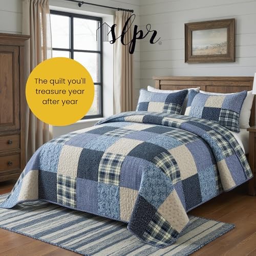 SLPR Blue Symphony Cotton Quilt Set Queen with 2 Shams