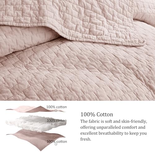 Palassio Pink Cotton Quilt Set Queen Size 3 Piece