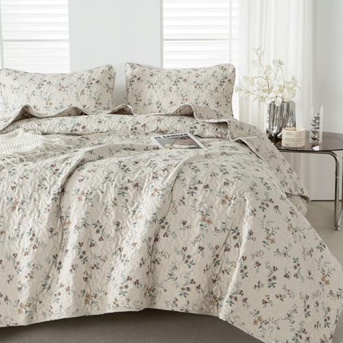 TISPLR Floral Queen Size 3 Piece Bedspread Set