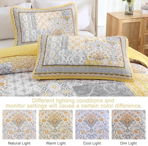 WONGS BEDDING Yellow Quilt Set Full Size