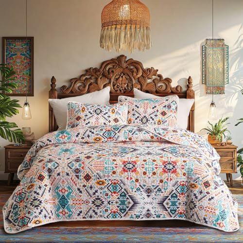 Tititada 3 Piece Boho Quilt Set Queen Size