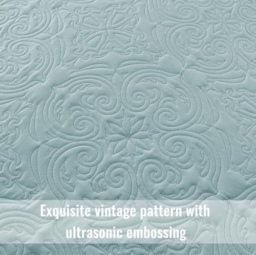 Exclusivo Mezcla Quilt Set Twin Size - Light Blue