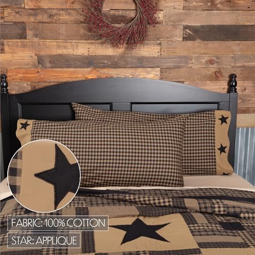 VHC Brands Black Check Star Quilt Set 5 Piece
