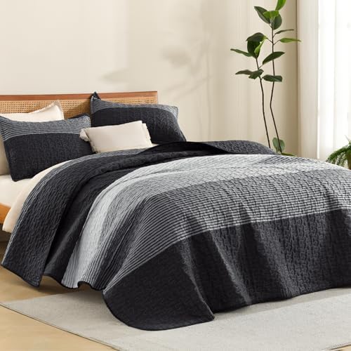 Litanika California King Quilt Set Stripe Design