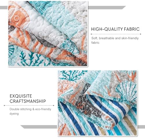 Travan Coastal Quilt Queen Size Set