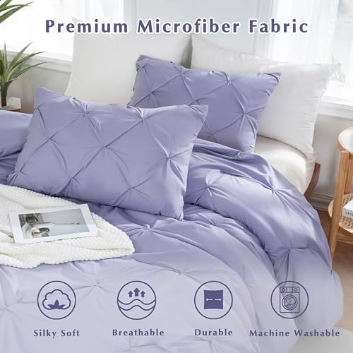 DOWNCOOL Comforter Set - Lavender Purple 3 Piece Bedding