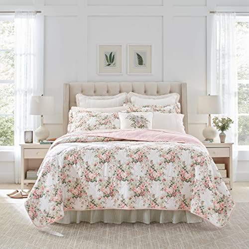 Laura Ashley Queen Quilt Set in Joyce Pink 1