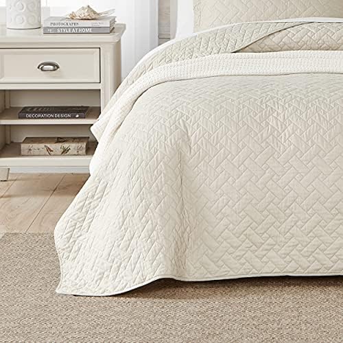 Tommy Bahama Chevron Dune Beige Quilt Set - King