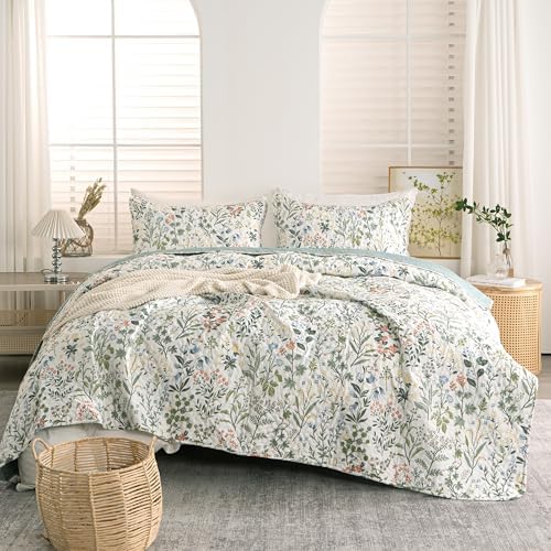 TISPLR Floral Quilt King Set 3 Pieces