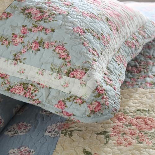 Camandy Cotton Quilt Bedding Set 3 Pieces Reversible