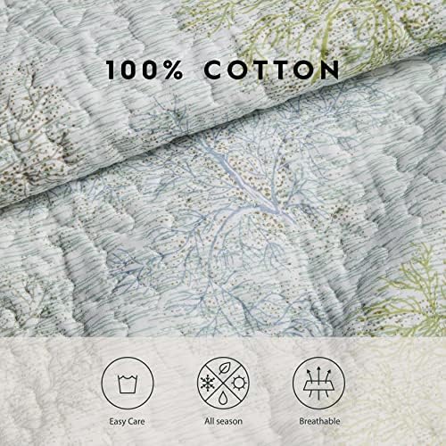 Laura Ashley King Quilt Set with Shams Saltwater Blue