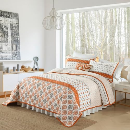 Floral Queen Quilt Set 100 Cotton Reversible