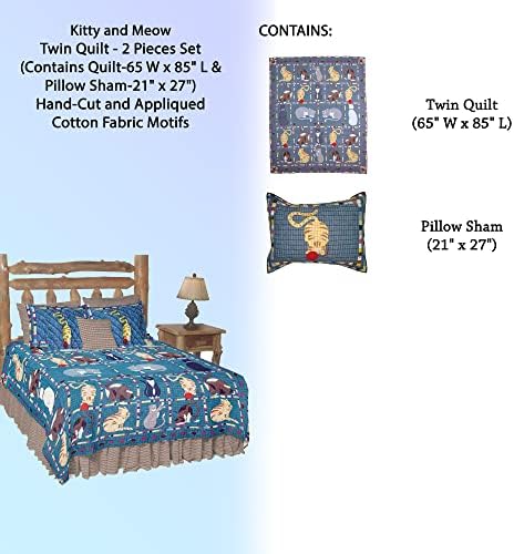 Patch Magic Kitty and Meow Twin Quilt Set 1