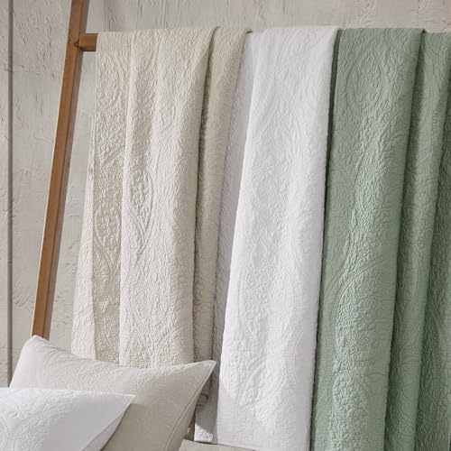 Palassio Beige Paisley Cotton Quilt Set King Size