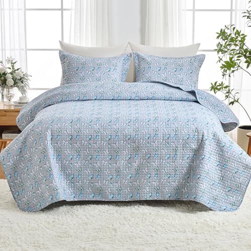 HollyHOME 3-Piece King Quilt Set with Butterfly Design