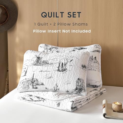 Wake In Cloud Western Quilt Set King Size 3-Piece