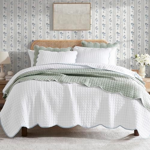 WDCOZY Blue Edge Cal King Quilt Bedding Set 1
