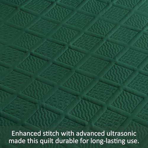 Yiran Emerald Green Cal King Quilt Set