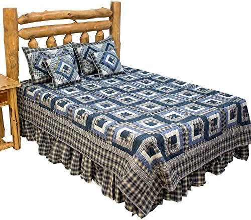 Patch Magic Blue Maze Twin Quilt Set